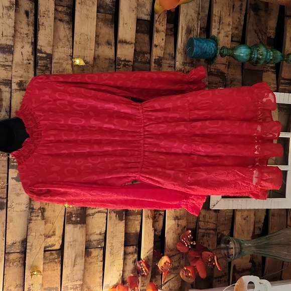 Kikula Women's Long Sleeve Mock Neck Dress Elastic High Waist Lace Ruffle - Picture 8 of 8